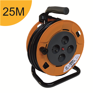 ENROULEUR 25M  + 4 PRISES IP20 - H05VV-F 3GX1.5mm