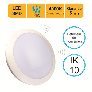 HUBLOT LUTECE LED IP66 + DETECTEUR IK10