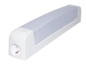 APPLIQUE SANITAIRE Inter 2P+T EBENOID + TUBE LED 7W