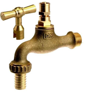 ROBINET D'arrosage avec tete cachee entree et cle 1/2 3/4 grenaillé