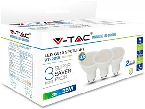 AMPOULE LED GU10 35W JEU DE 3 AMPOULES