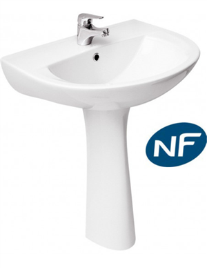 LAVABO + COLONNE PRESIDENT NF 60CM BLANC 60B1OTW